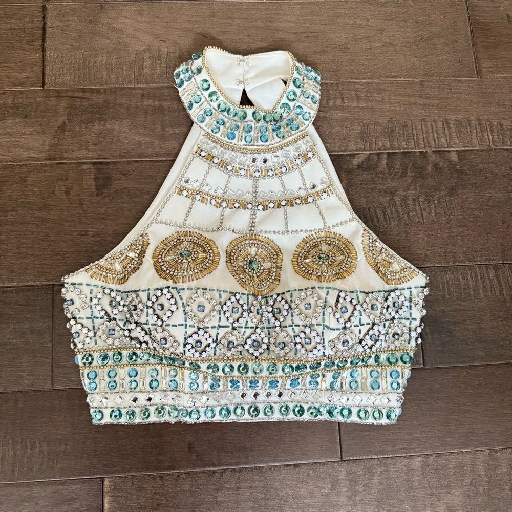 Aspeed USA Beaded Halter Top Dress Formal Wear Prom Pageant